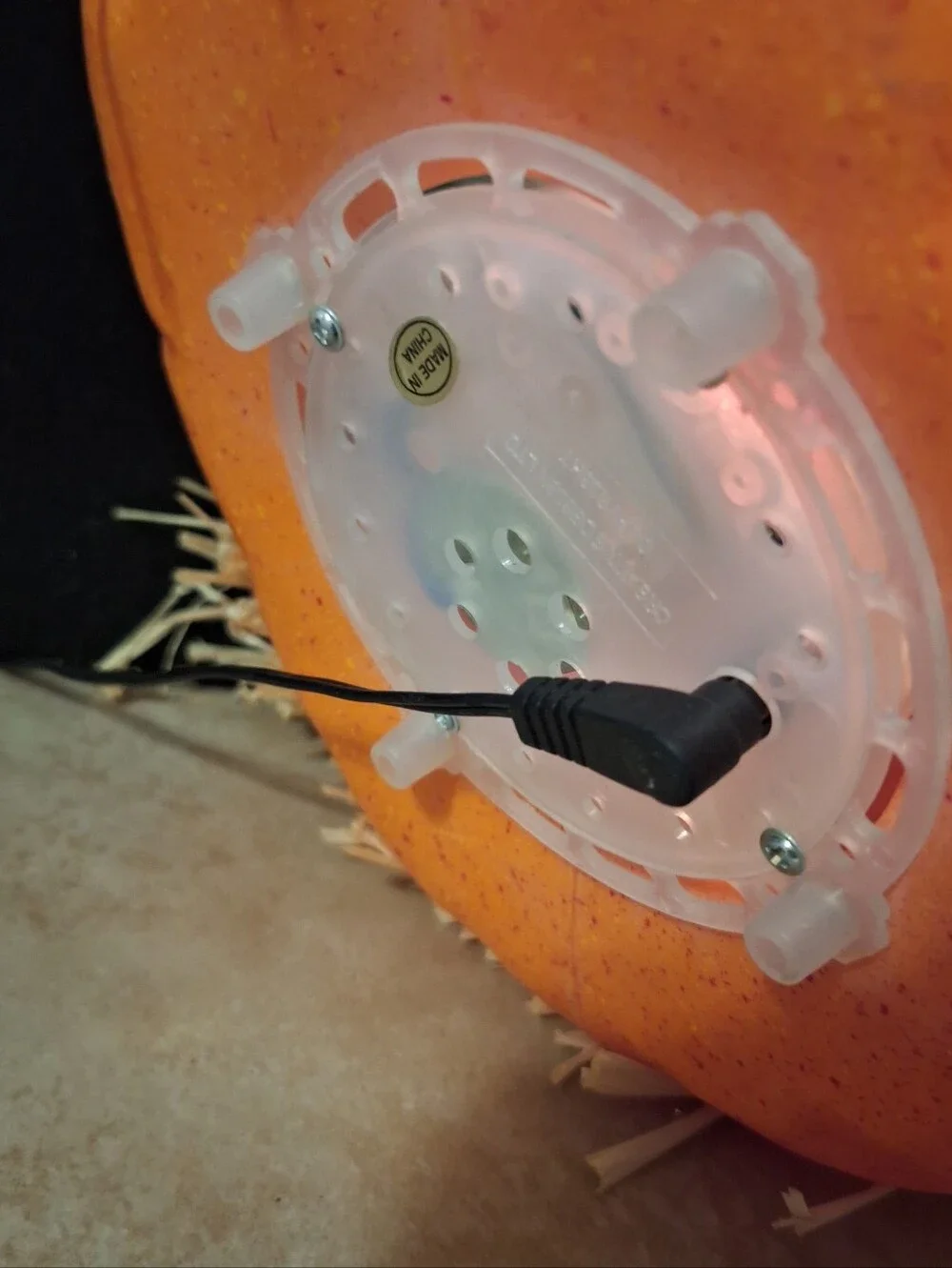 Fiber optic Halloween Jack-o'-Lantern Scarecrow Pumpkin Light Indoor Corded Fall